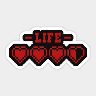 8-Bit Pixel Life Hearts Heath Bar Sticker